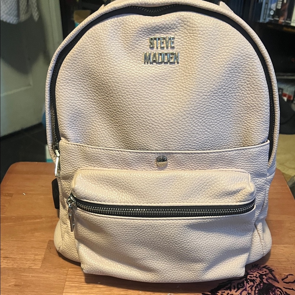 Steve Madden Light Pink Textured Backpack